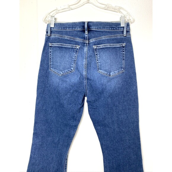 Ann Taylor LOFT Made and Loved Jeans 29 Modern Boot Blue Denim The Kick Crop - Picture 5 of 14